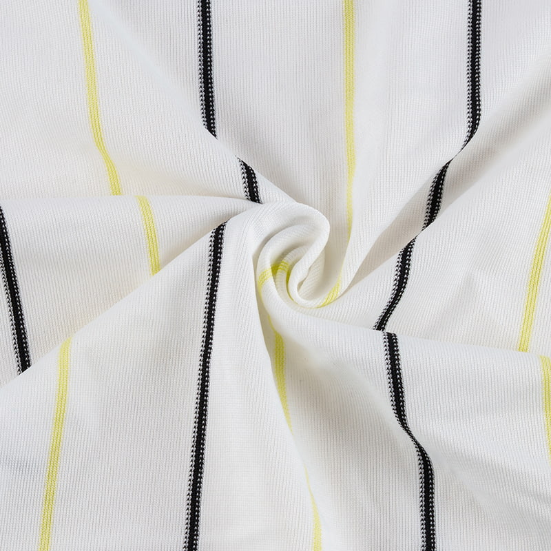 Tela de punto Warp a rayas verdes claras