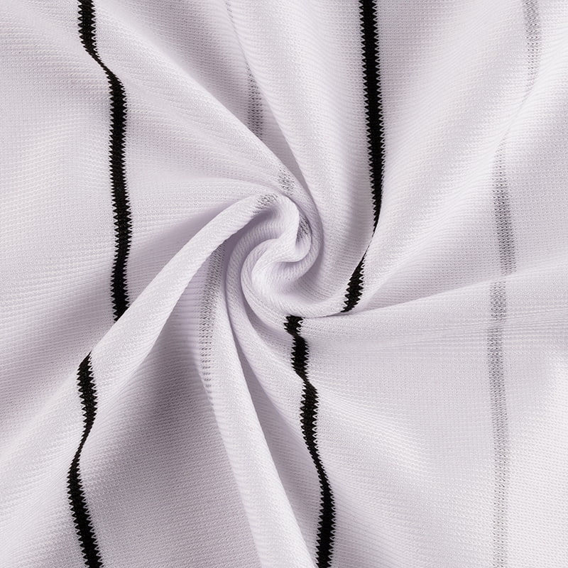 Tela de punto Warp a rayas gris claro