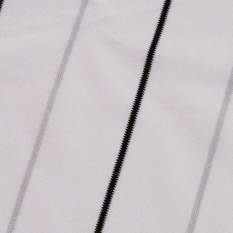 Tela de punto Warp a rayas gris claro